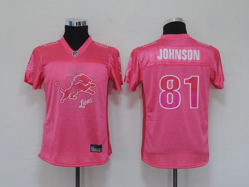 Lions #81 Calvin Johnson Pink 2011 Women's Fem Fan NFL Jersey